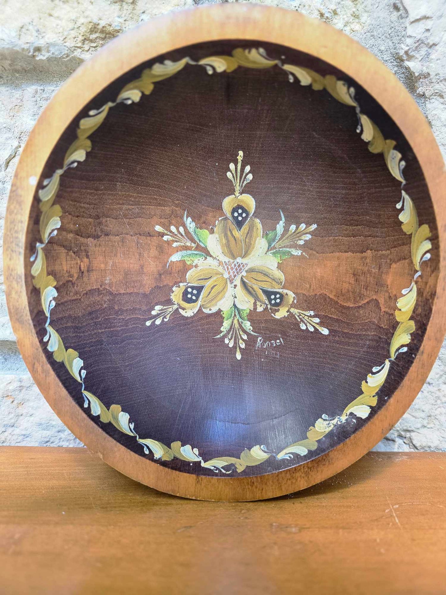Hand Painted Wooden Bowl by Weston Bowl Mill