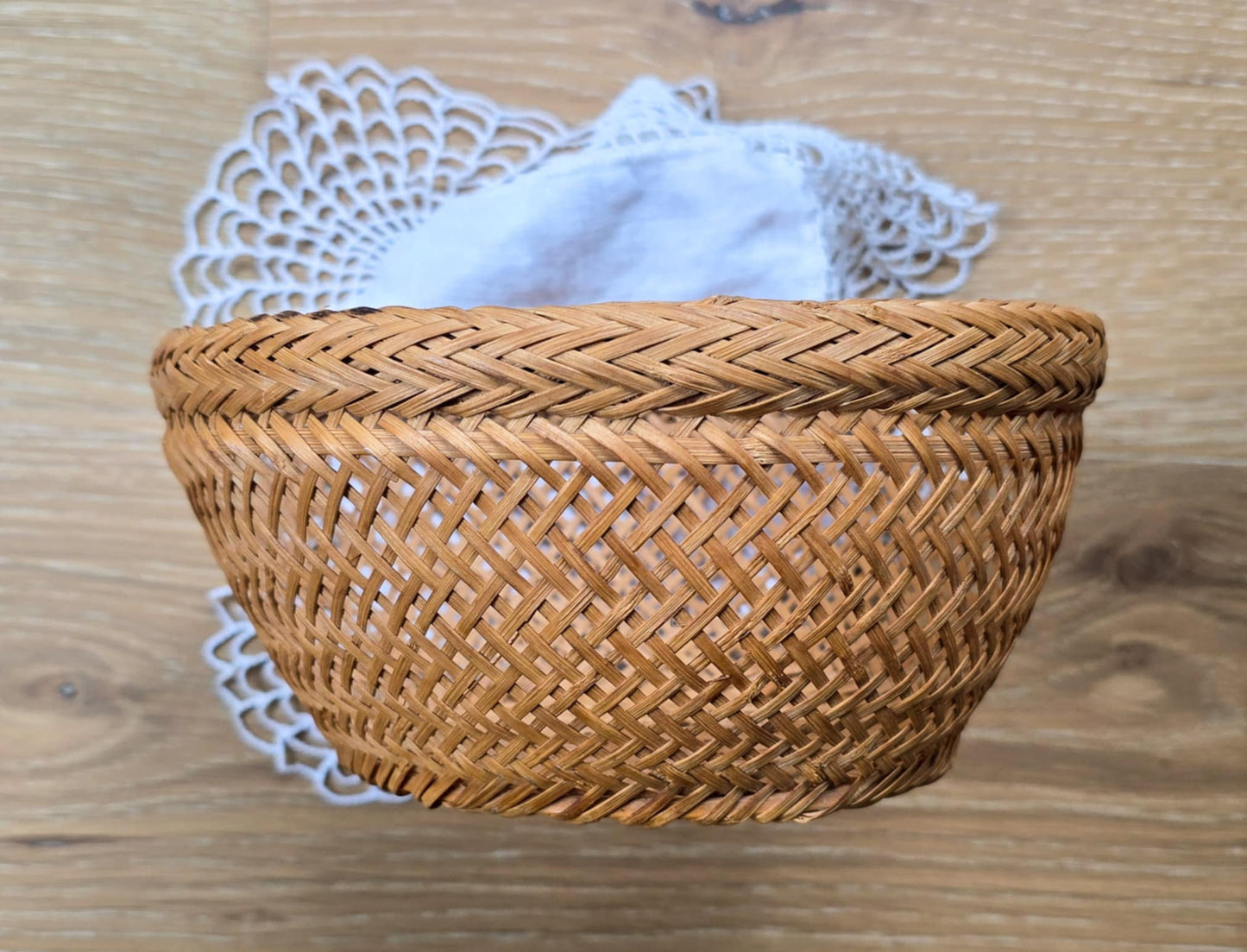 Small Bamboo Woven Basket Bowl