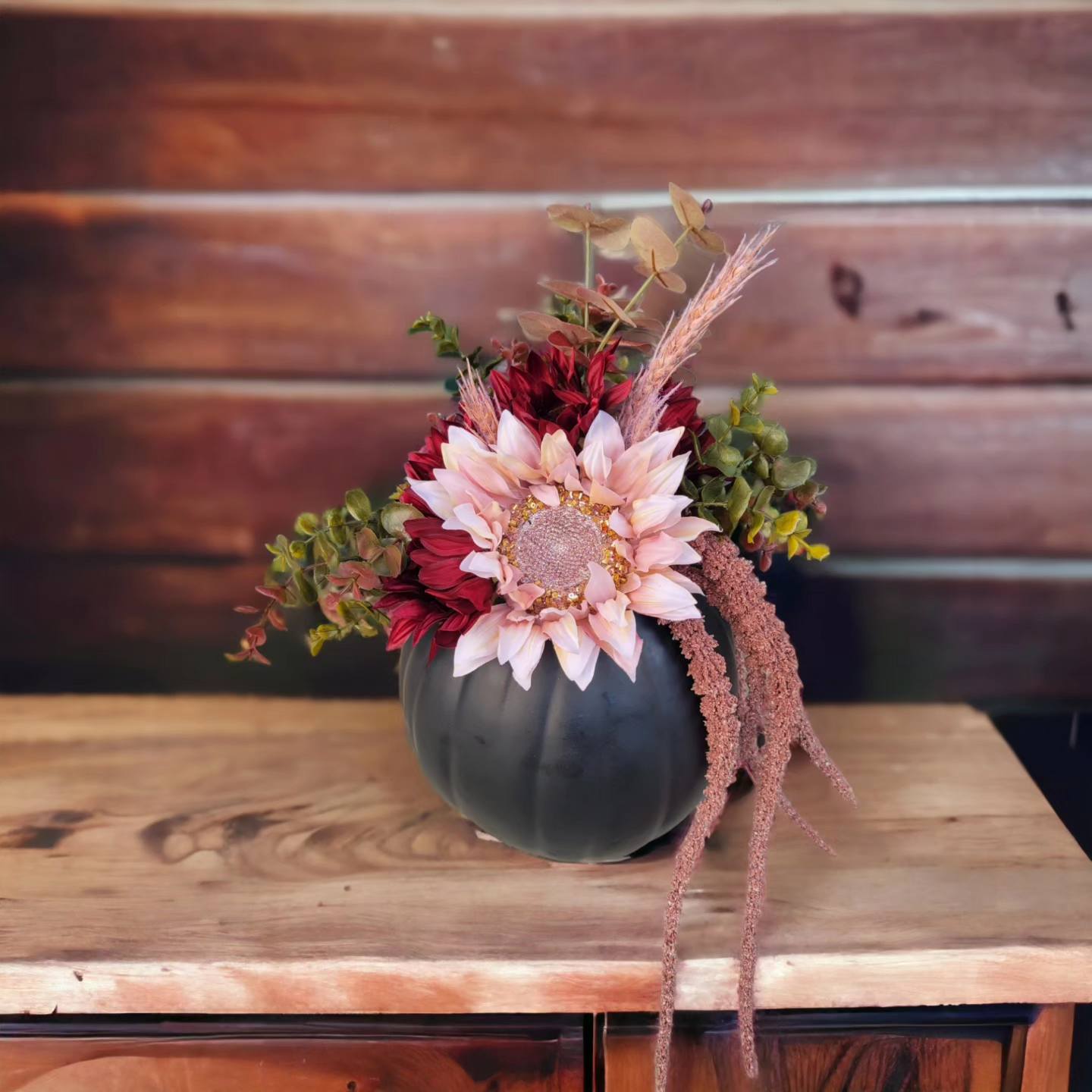 Black Pumpkin with Floral