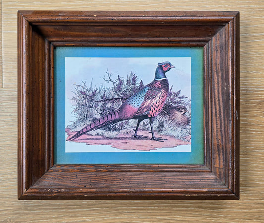 Vintage Gregory F Messier Wood Framed Ring Neck Pheasant