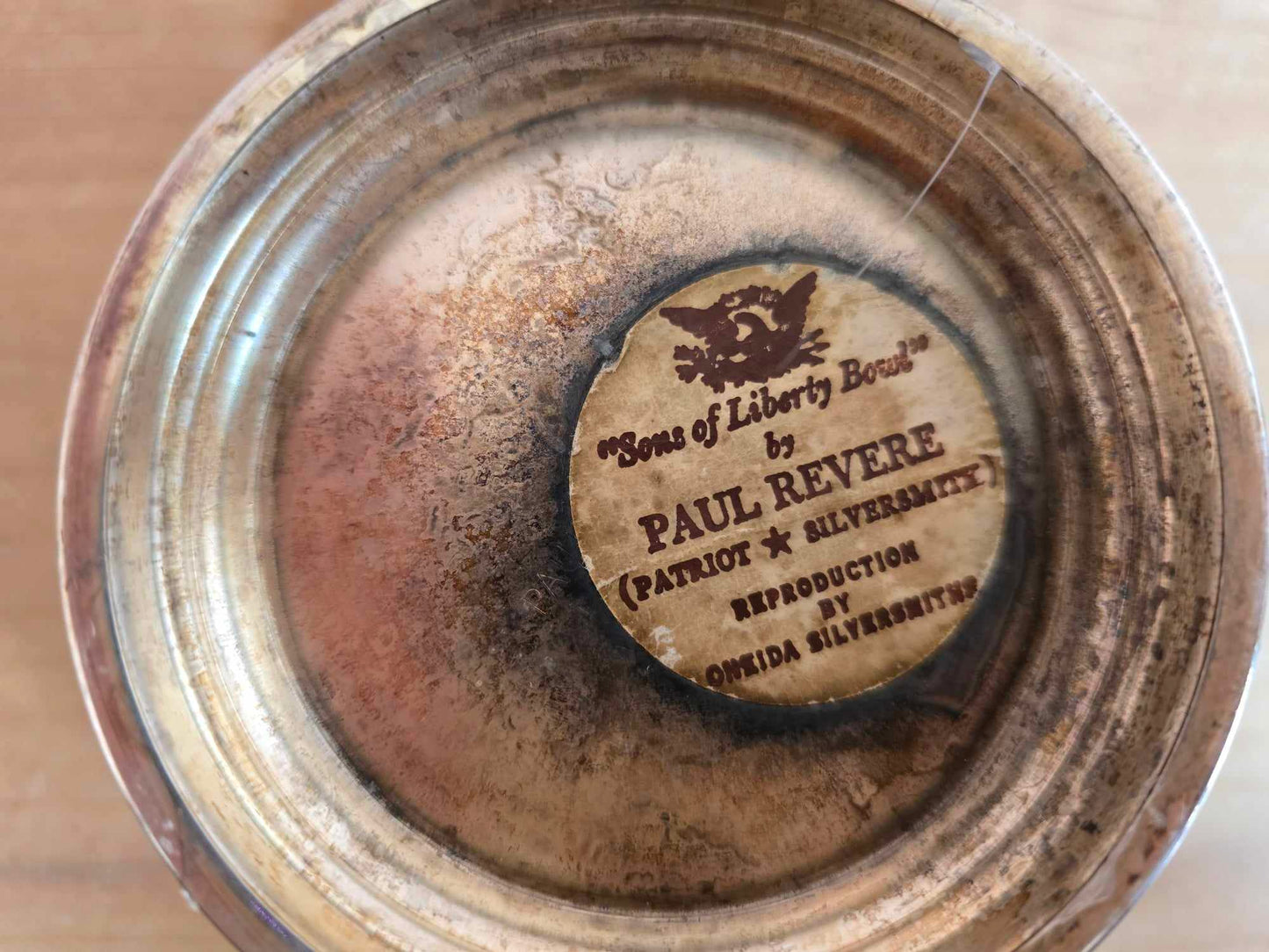 Vintage Oneida Silversmiths "Paul Revere Reproduction" Silver Plated Bowl