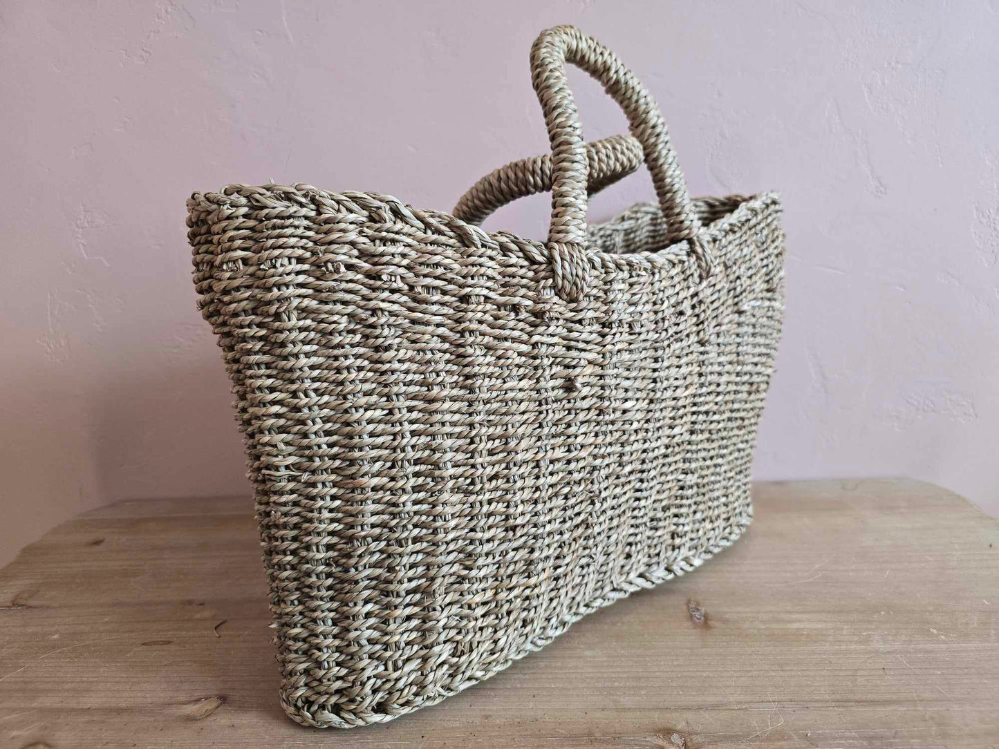 Woven Basket Tote Bag