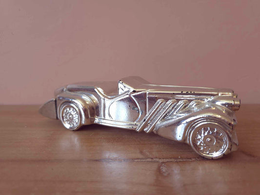 Vintage Avon Silver Duesenberg Orland Classic Car After Shave Decanter - has contents