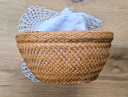 Small Bamboo Woven Basket Bowl